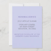 Muschel Lila Beerdigungsfeier Einladung (Rückseite)