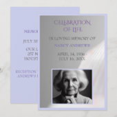 Muschel Lila Beerdigungsfeier Einladung (Vorne/Hinten)