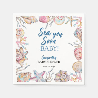 Muschel Meer Sie bald Baby-Party Serviette