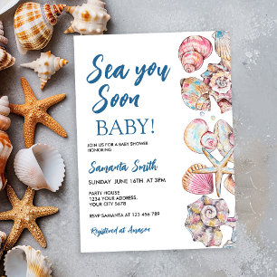 Muschel Meer Sie bald Baby Shower Einladung