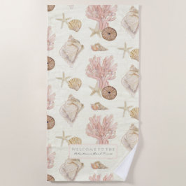 Muschel Meeresfrüchte Meeresfrüchte Aquarell Strandtuch