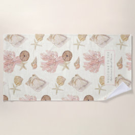 Muschel Meeresfrüchte Meeresfrüchte Aquarell Strandtuch