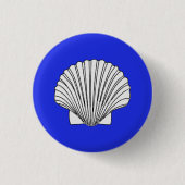 Muschel mit blauem Hintergrund Button (Vorderseite)