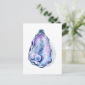 Muschel mit Perle Postkarte (Stehend Vorderseite)