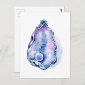Muschel mit Perle Postkarte (Vorne/Hinten)