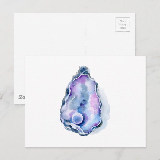 Muschel mit Perle Postkarte (Vorne/Hinten)