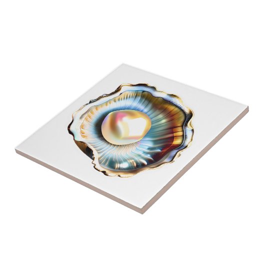 Muschel mit Perlglanz Fliese (Seite)