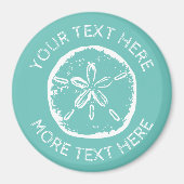 Muschel mit Sand und Dollar, groß, rund Kühlschran Magnet (Vorne)