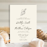 Muschel Moderne Beach Ocean Hochzeit in Urlaubsort Einladung<br><div class="desc">Muschel Moderne Ivory Beach Ocean Hochzeit in Urlaubsort Einladungskarte. Feiern Sie Ihren besonderen Tag mit dieser eleganten und wunderschönen Einladungskarte für Ihre Hochzeit, um Ihren besondere Anlass zu verschönern. Alle Texte sind so vorbereitet, dass Sie sie einfach und schnell mit Ihren eigenen Details personalisieren können. Wenn Sie weitere Anpassungen oder...</div>