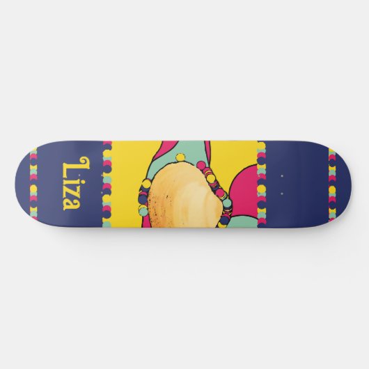 Muschel moderner abstrakter Designstrand Skateboard (Horizontal)