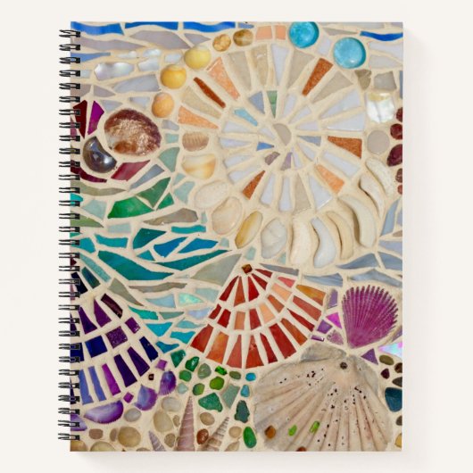 Muschel Mosaic Spiral Notebook Notizblock (Vorderseite)