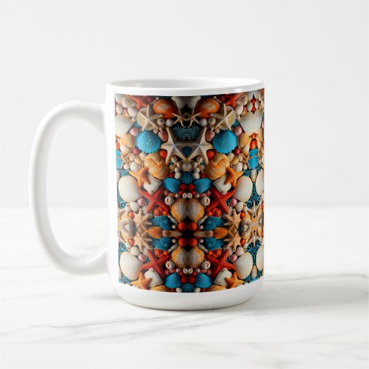 Muschel-Mosaik-Sherpa-Decke Kaffeetasse (Links)