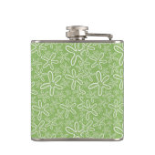 Muschel-Muster auf gepunktetem Hintergrund Flachmann (Rückseite)