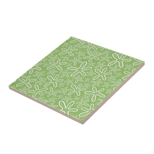 Muschel-Muster auf gepunktetem Hintergrund Fliese (Seite)