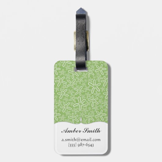 Muschel-Muster auf gepunktetem Hintergrund Gepäckanhänger (Rückseite vertikal)