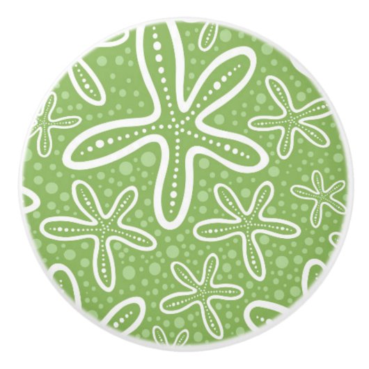 Muschel-Muster auf gepunktetem Hintergrund Keramikknauf (Vorderseite)