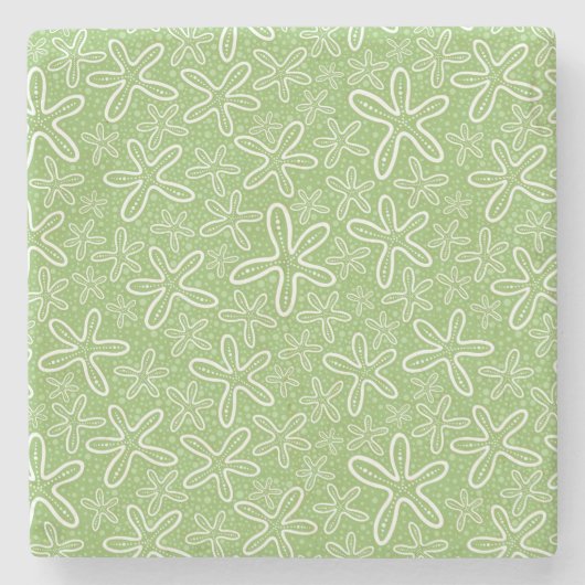 Muschel-Muster auf gepunktetem Hintergrund Steinuntersetzer (Vorderseite)