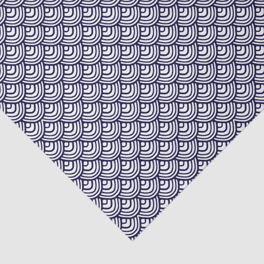 Muschel Muster Navy Blau und Weiß Seidenpapier (Ausschnitt)