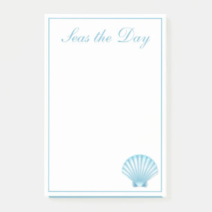 Muschel Nautical Blue Seashell Beach Motivierend Post-it Klebezettel
