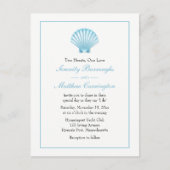 Muschel Nautical Blue Türkise Beach Hochzeit Einladungspostkarte (Vorderseite)
