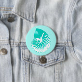 Muschel Nautilus - Türkis, Aqua und Weiß Button (Beispiel)