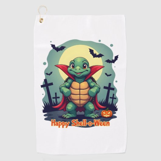 Muschel-o-Ween Turtle Golfhandtuch (Vorderseite)