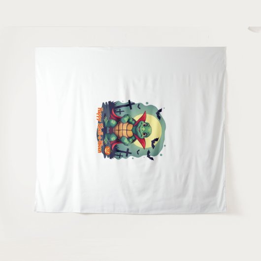 Muschel-o-Ween Turtle Wandteppich (Vorderseite (Horizontal))