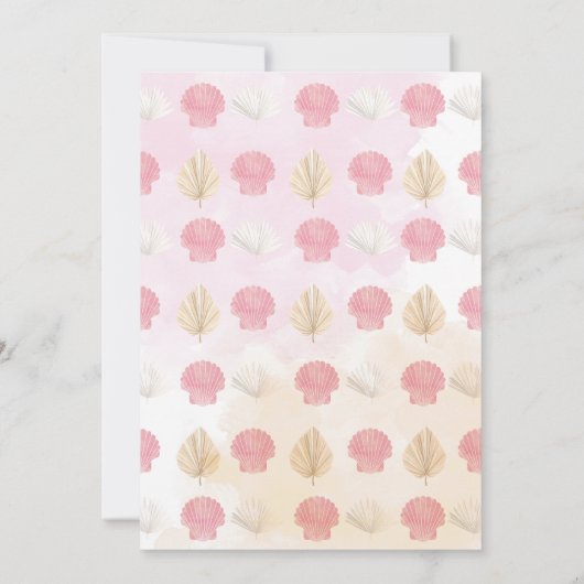 Muschel Ocean Boho Bridal Dusche Einladung (Rückseite)