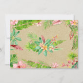 Muschel Palm Tree Sea Floral Wedding Einladung (Rückseite)