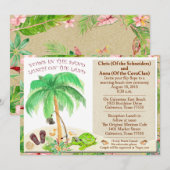 Muschel Palm Tree Sea Floral Wedding Einladung (Vorne/Hinten)
