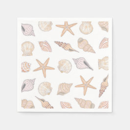 Muschel-Papier-Servietten, Strand-Küsten-Party Serviette