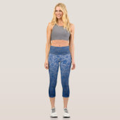 Muschel pattern.04.w Blue BG Capri Leggings (Vorderseite)