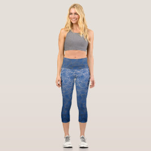 Muschel pattern.04.w Blue BG Capri Leggings