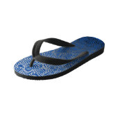 Muschel pattern.04.w DBlue BG Kinderbadesandalen (Schrägansicht)