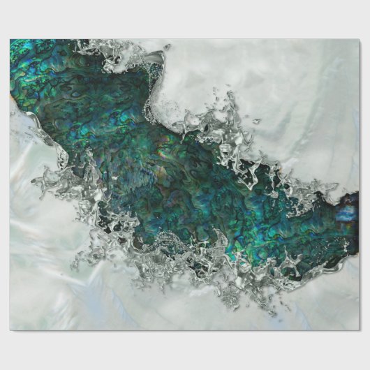 Muschel Perl und Silber 1 Geschenkpapier (Flach)