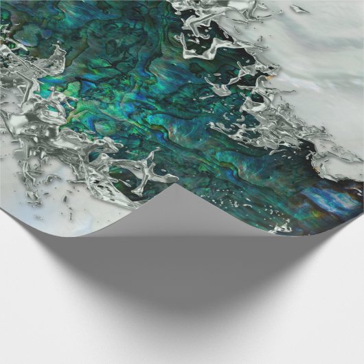 Muschel Perl und Silber 1 Geschenkpapier (Ecke)