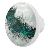 Muschel Perl und Silber 1 Keramikknauf (Rechts)