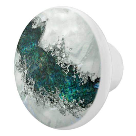 Muschel Perl und Silber 1 Keramikknauf (Rechts)