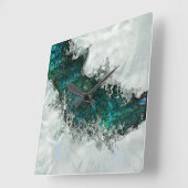 Muschel Perl und Silber 1 Quadratische Wanduhr (Winkel)