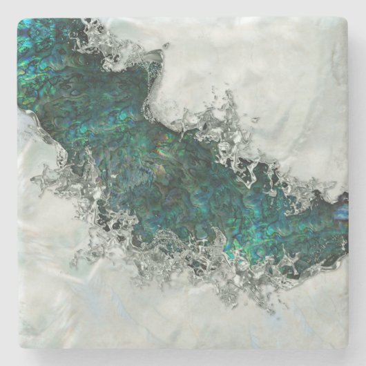 Muschel Perl und Silber 1 Steinuntersetzer (Vorderseite)