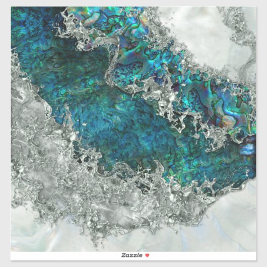 Muschel Perl und Silber 2 Aufkleber (Blatt)