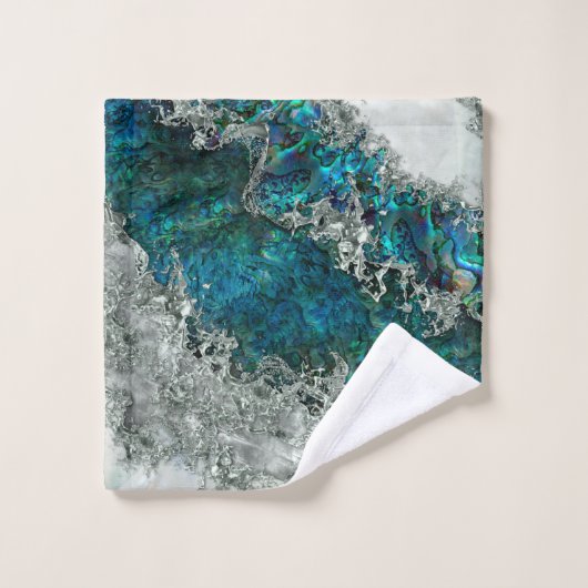 Muschel Perl und Silber 2 Badhandtuch Set (Waschlappen)