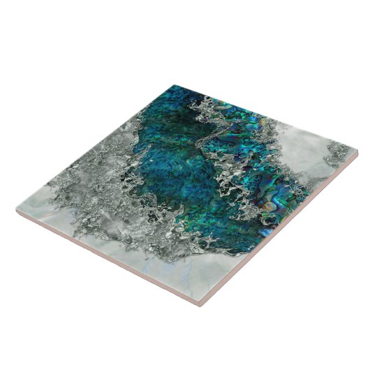 Muschel Perl und Silber 2 Fliese (Seite)