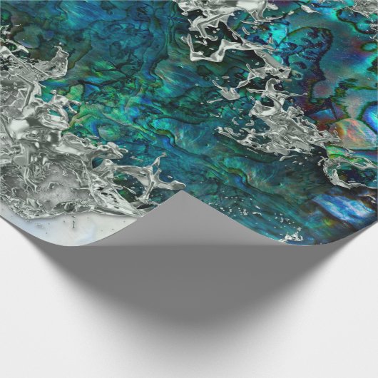 Muschel Perl und Silber 2 Geschenkpapier (Ecke)