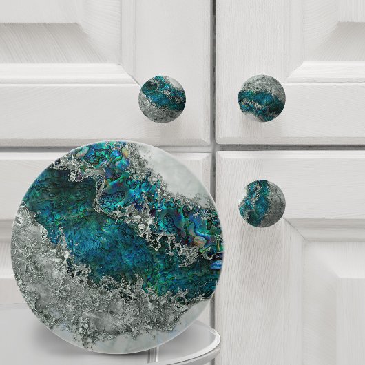 Muschel Perl und Silber 2 Keramikknauf