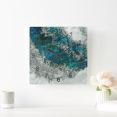 Muschel Perl und Silber 2 Quadratische Wanduhr (Zuhause)