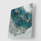 Muschel Perl und Silber 2 Quadratische Wanduhr (Winkel)