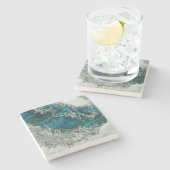 Muschel Perl und Silber 2 Steinuntersetzer (Seitenansicht)