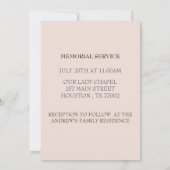 Muschel Pink Beerdigung Gedenkfeier Einladung (Rückseite)