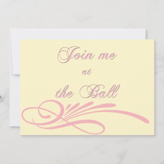 Muschel Pink Debutante Ball Einladung (Vorderseite)